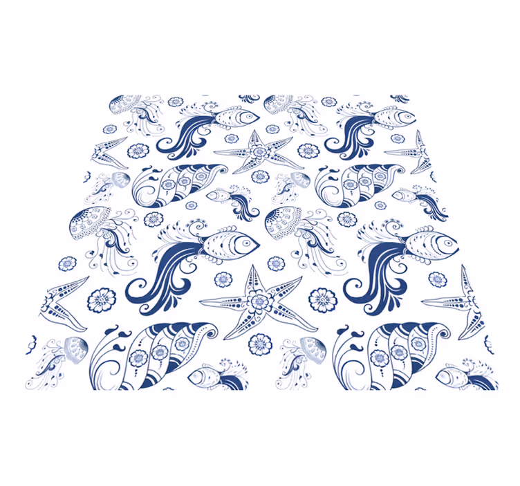 Ornamental sea life animal vinyl carpet - TenStickers