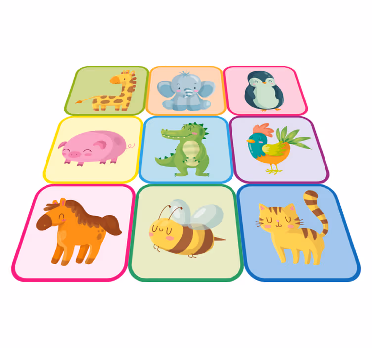 Colorful tiles animal vinyl carpet - TenStickers