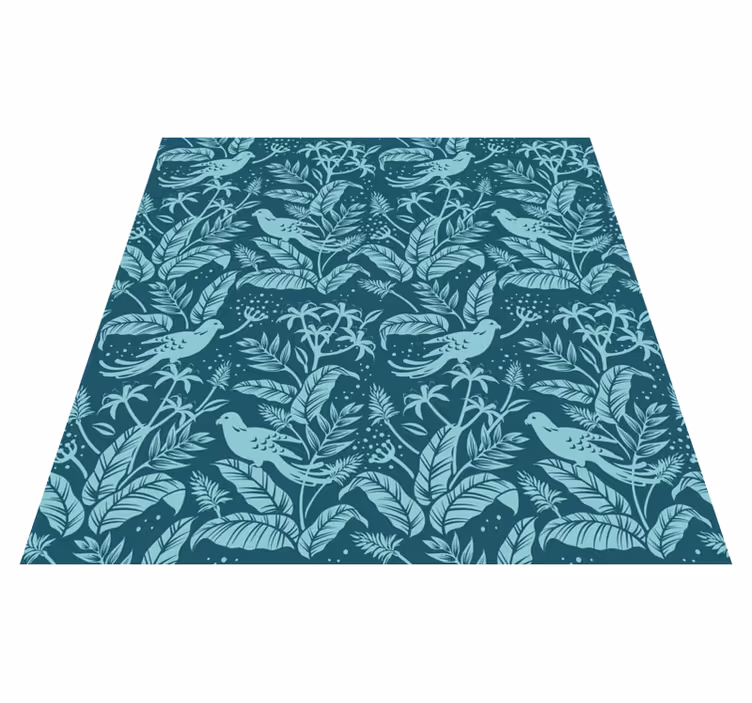 Animal vinyl carpet turquoise flying birds design - TenStickers