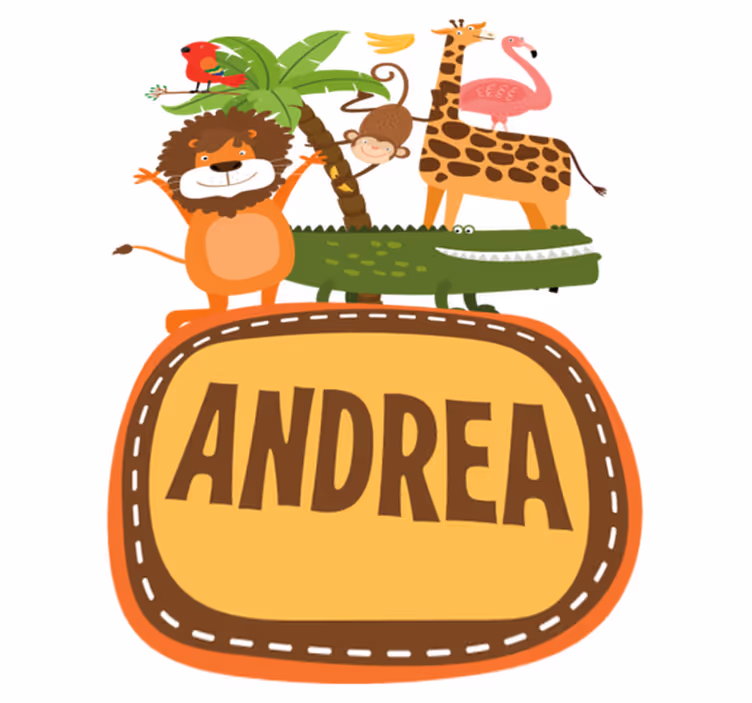 Animal vinyl carpet jungle tree animals with names - TenStickers