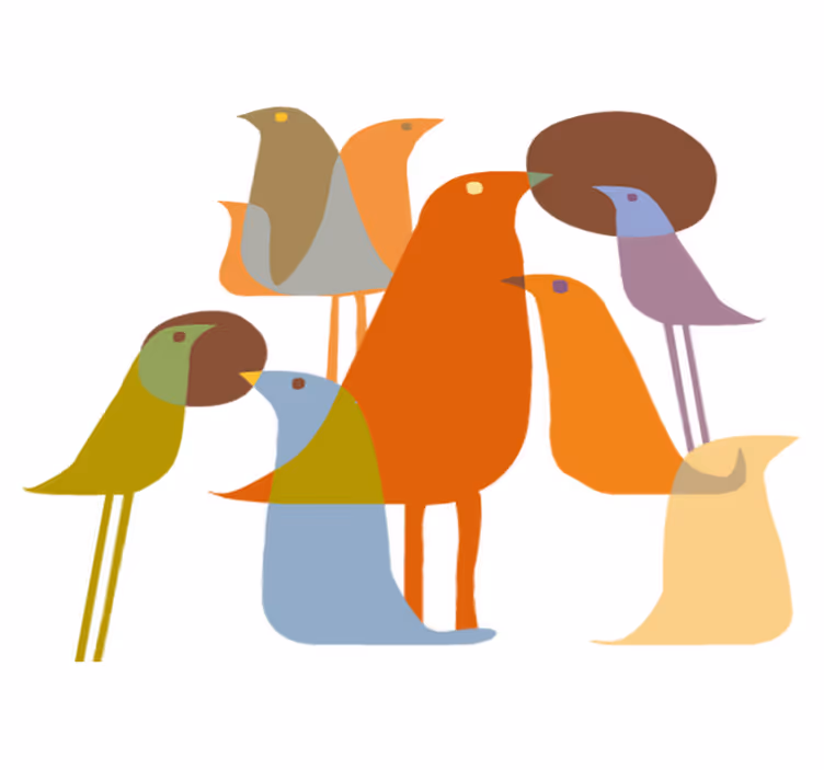 Animal vinyl carpet birds minimalist style - TenStickers