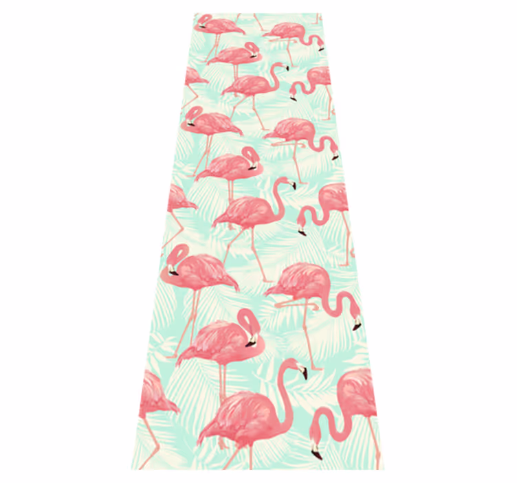 Animal vinyl carpet with drawn pink flamingos - TenStickers