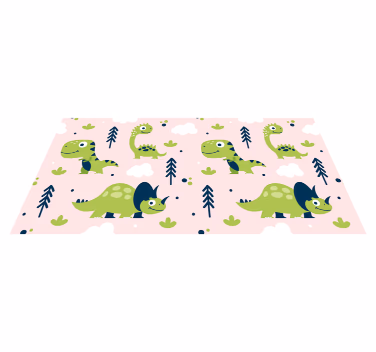 Little green dinosaurs animal vinyl carpet - TenStickers