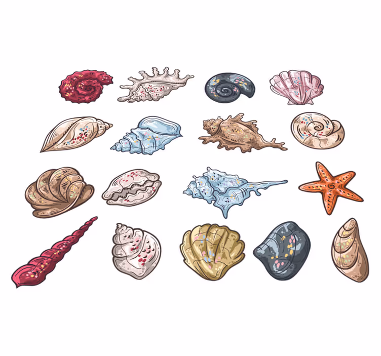 Animal vinyl carpet seashell drawings - TenStickers