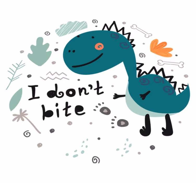 Dinosaur green smiling animal vinyl carpet - TenStickers