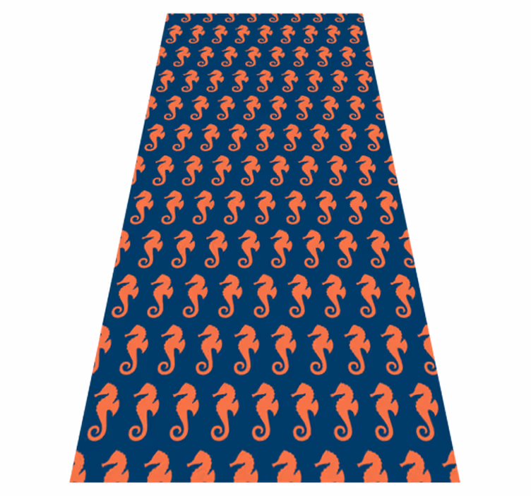 Animal vinyl carpet orange sea horse design - TenStickers