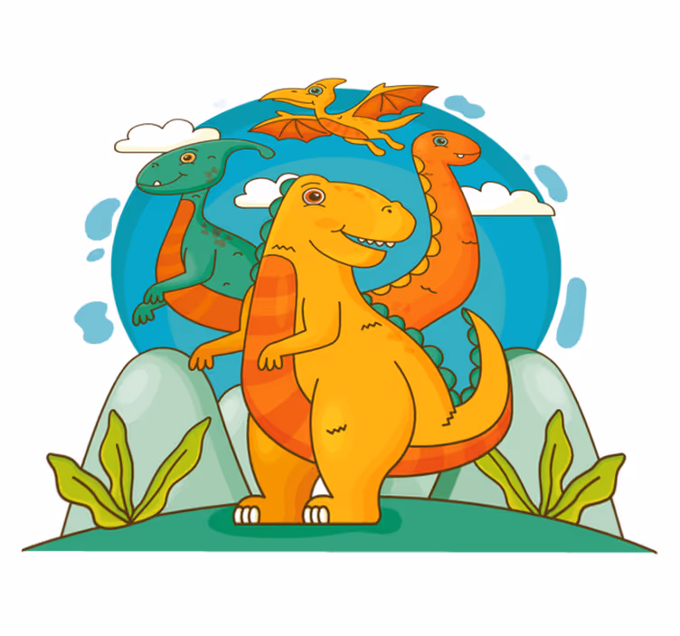 Animal vinyl carpet featuring jungle dinosaurs - TenStickers