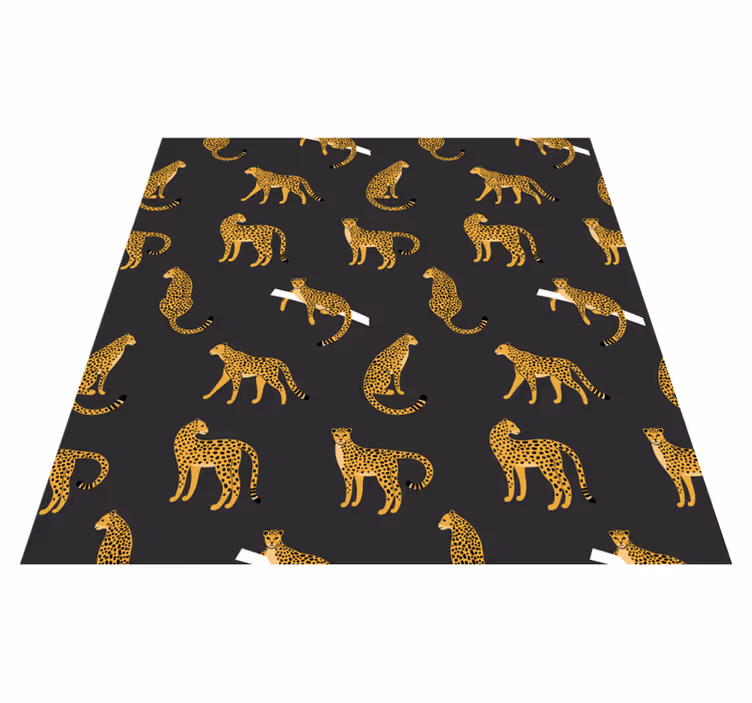 Leopards on dark background animal vinyl carpet - TenStickers