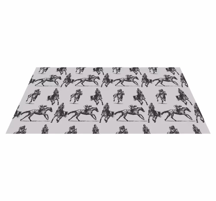 Gray western horses animal vinyl carpet - TenStickers