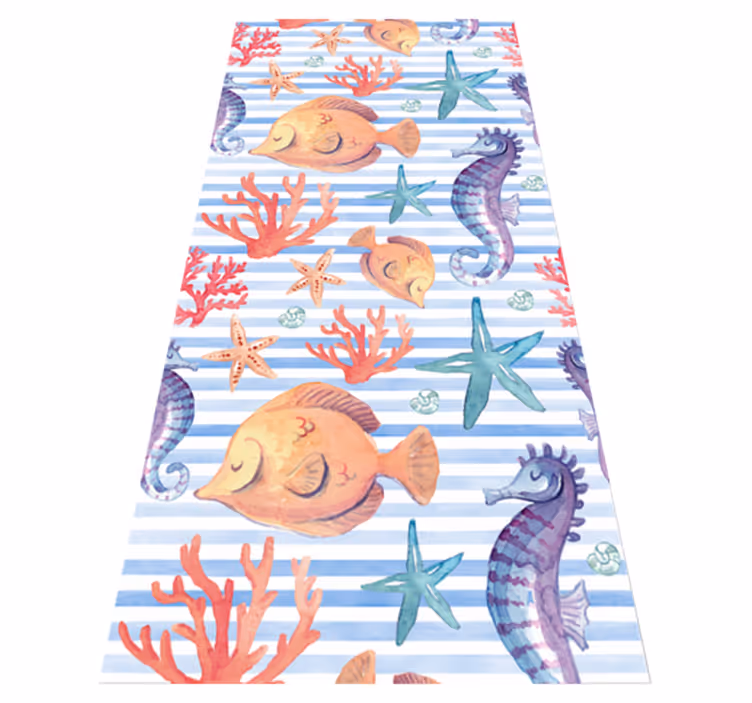 Animal vinyl carpet ocean life tiles - TenStickers