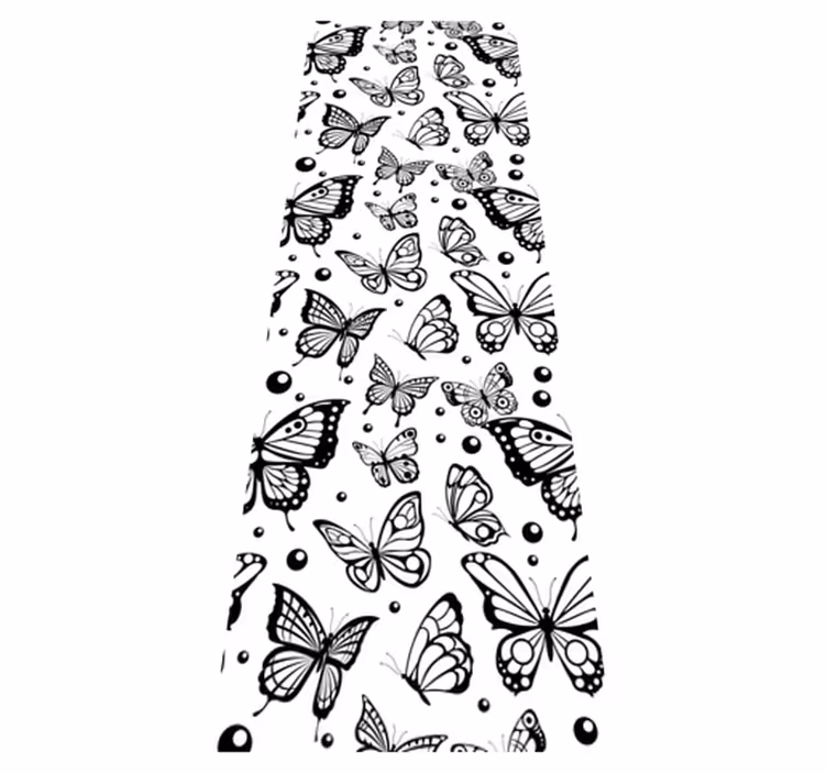 Animal vinyl carpet with solid color butterflies and dots - TenStickers