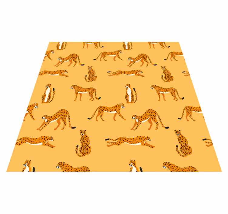 Animal vinyl carpet with yellow leopard pattern - TenStickers