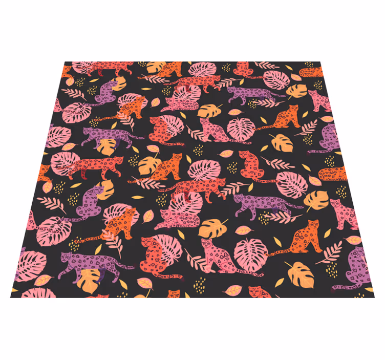 Tropical and leopard style animal vinyl carpet - TenStickers
