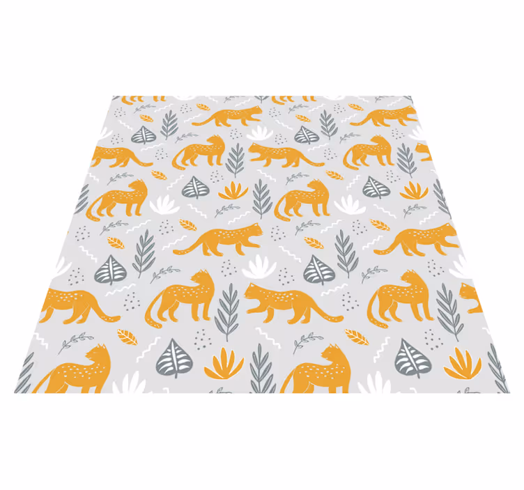 Animal vinyl carpet leopard walk light background - TenStickers