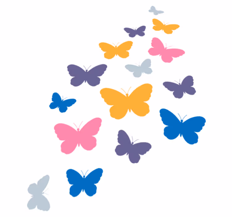 Animal vinyl carpet with colorful butterflies - TenStickers