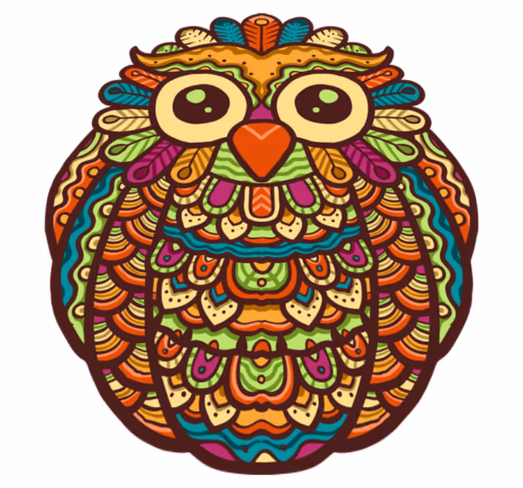 Animal vinyl carpet with vibrant owl design - TenStickers