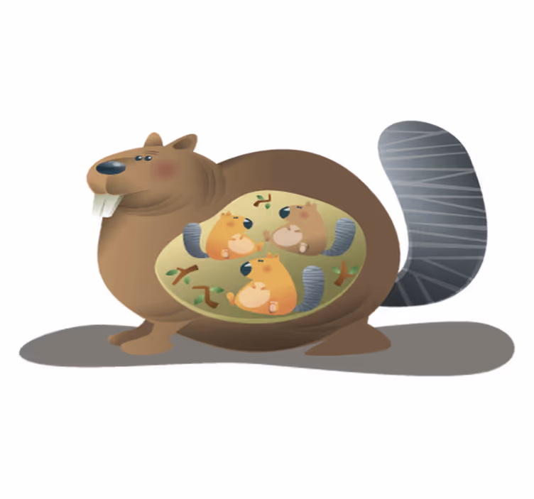 Squirrel mother animal vinyl carpet - TenStickers
