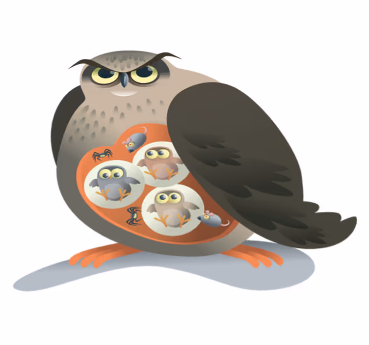 Animal vinyl carpet mother owl - TenStickers