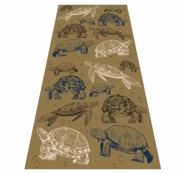 Animal vinyl carpet beige background turtles - TenStickers