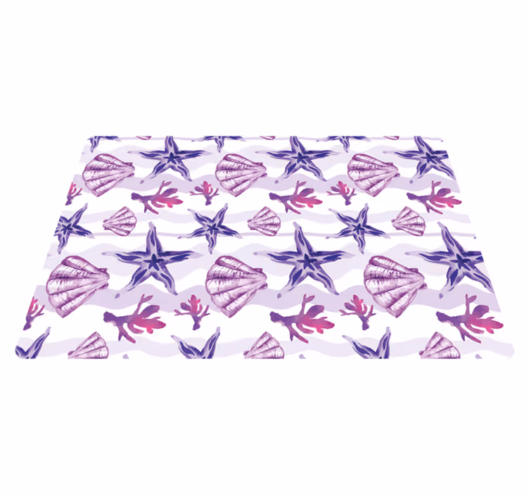 Animal vinyl carpet with purple seashell and starfish - TenStickers