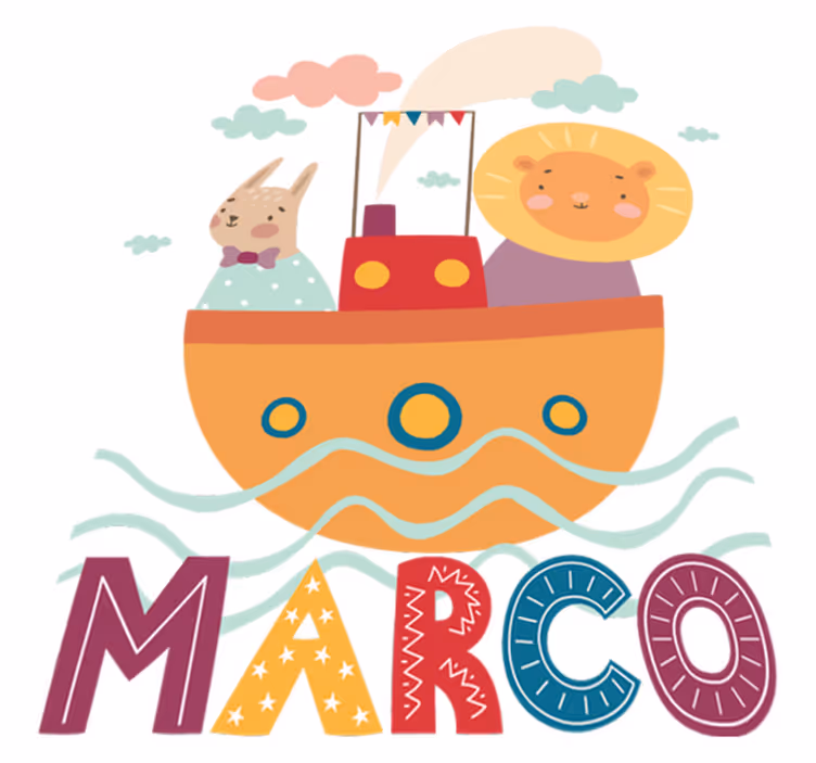 Animal vinyl carpet with animals on a boat - TenStickers