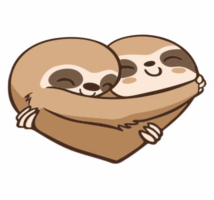 Animal vinyl carpet anime sloth heart - TenStickers