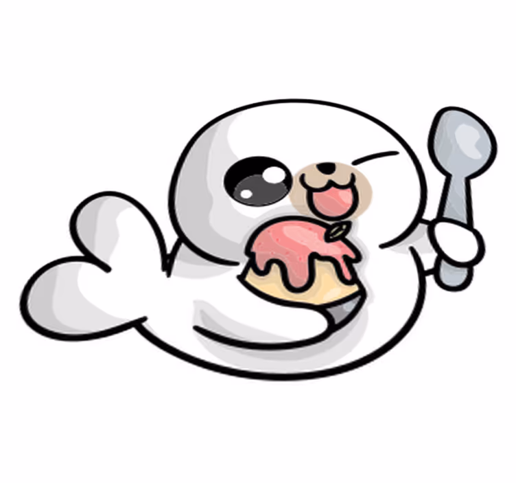Animal vinyl carpet cute baby seal design - TenStickers