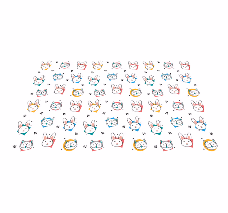 Animal vinyl carpet owl rabbit design - TenStickers
