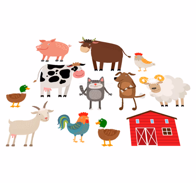Animal vinyl carpet farm set - TenStickers
