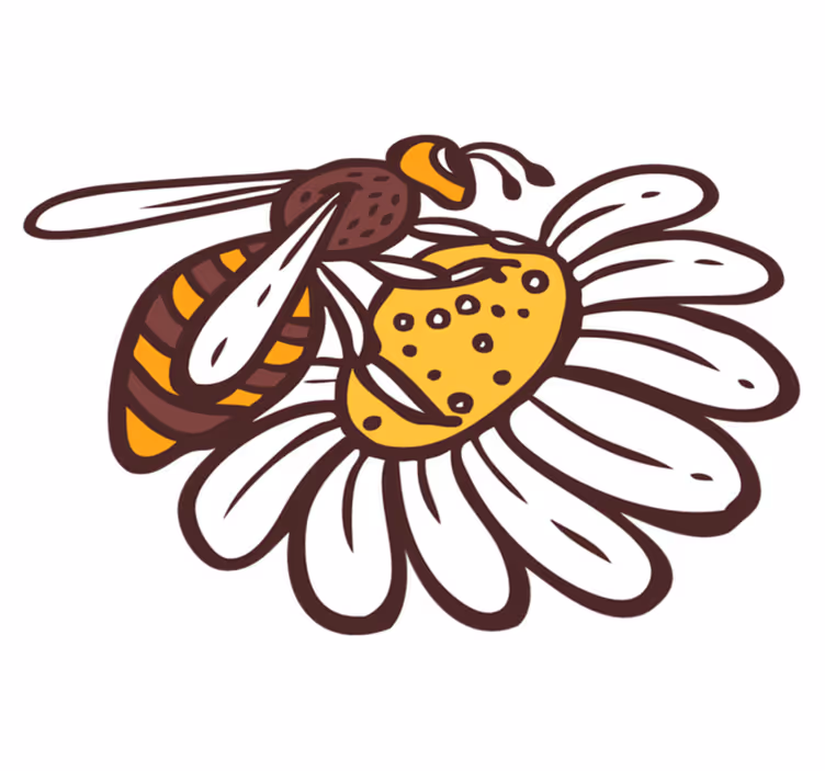 Animal vinyl carpet bee on flower - TenStickers