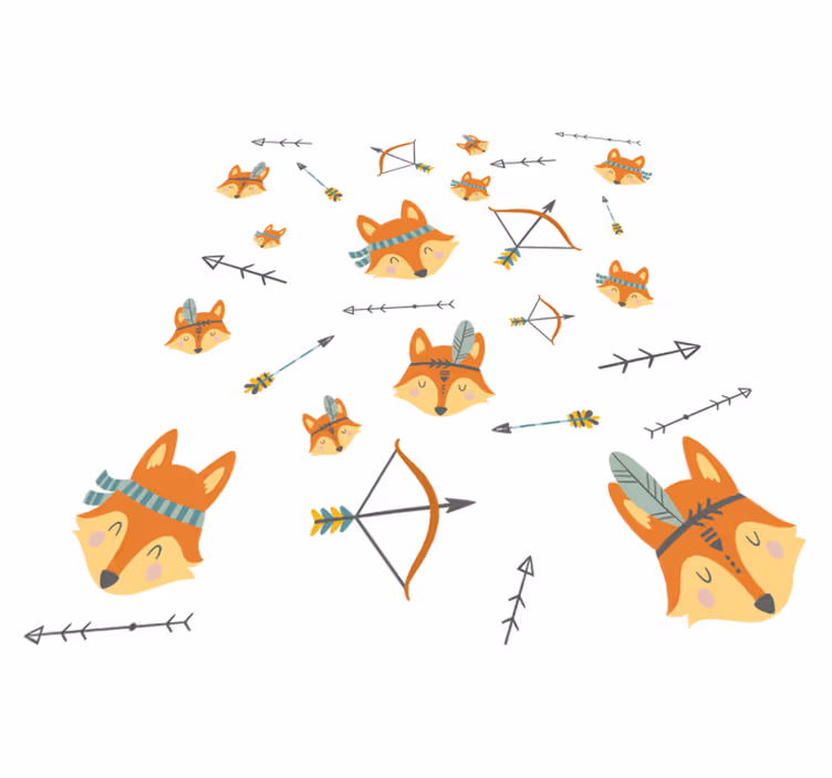 Foxes and arrows animal vinyl carpet - TenStickers