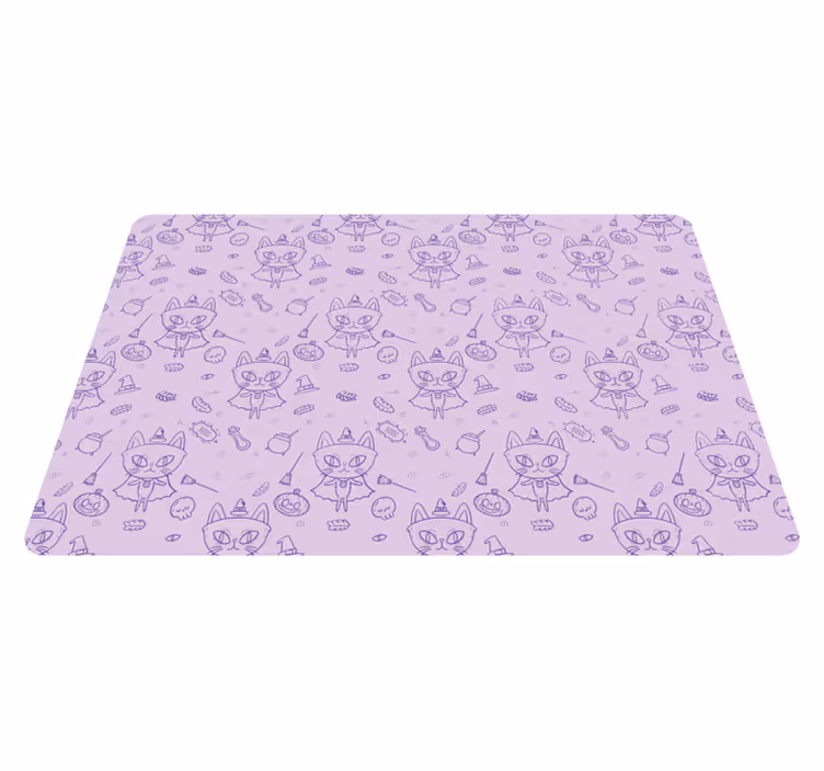 Witch cat cartoon animal vinyl carpet - TenStickers