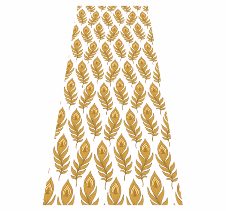 Blue turkey with golden flowers animal vinyl carpet - TenStickers