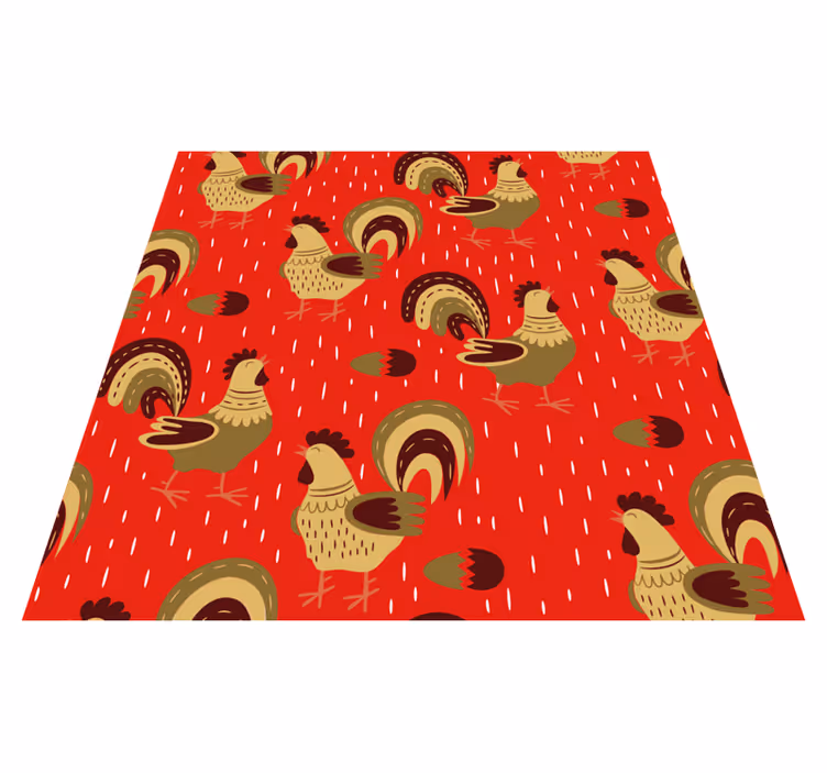Animal vinyl carpet with chinese rooster design - TenStickers