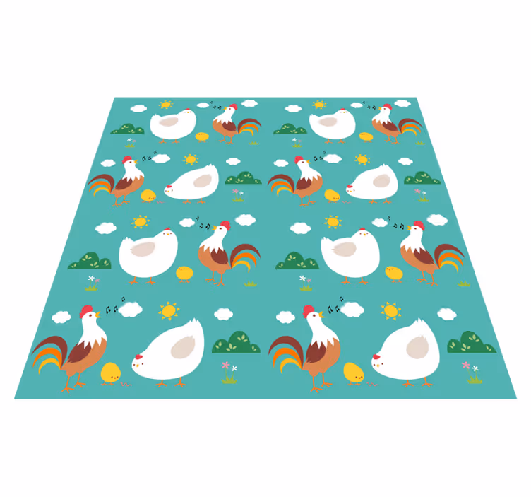 Animal vinyl carpet with singing rooster design - TenStickers