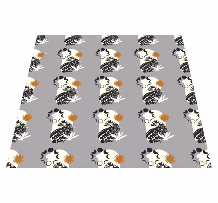 Animal vinyl carpet black leopard under moon design - TenStickers