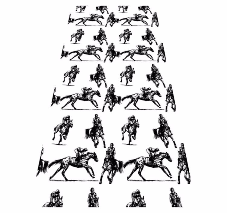 Animal vinyl carpet black and white horse design - TenStickers