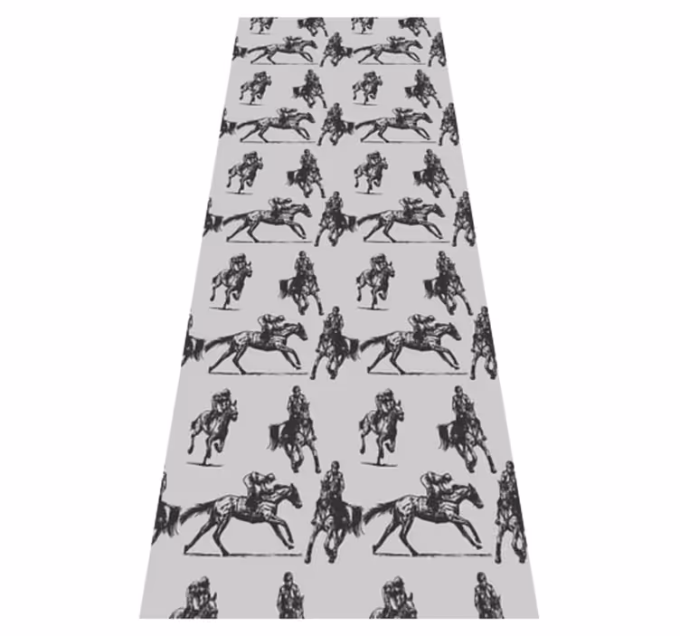 Animal vinyl carpet featuring gray horses in poses - TenStickers