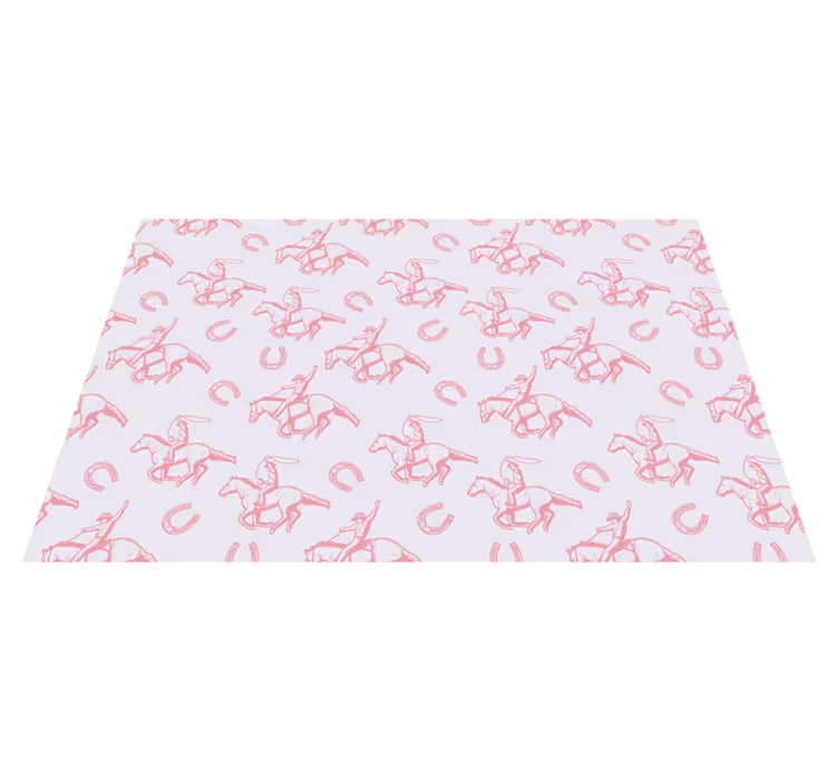 Animal vinyl carpet with pink cowboy horse design - TenStickers