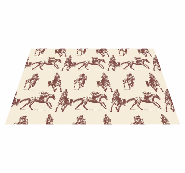 Animal vinyl carpet in beige and brown horse pattern - TenStickers