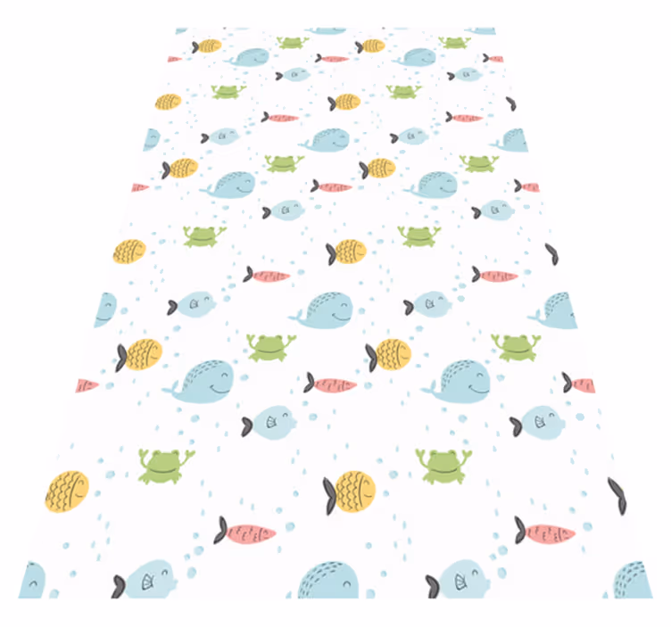 Animal vinyl carpet with colorful fish design - TenStickers