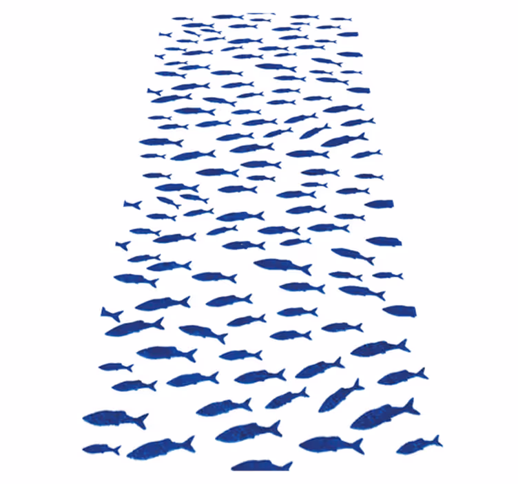 Animal vinyl carpet blue fish pattern - TenStickers