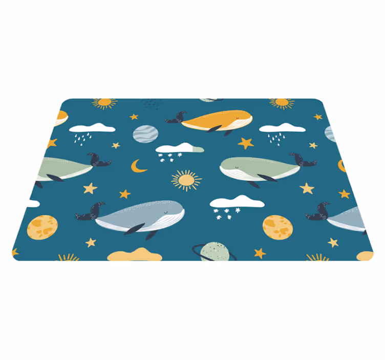 Animal vinyl carpet with trendy whale design - TenStickers
