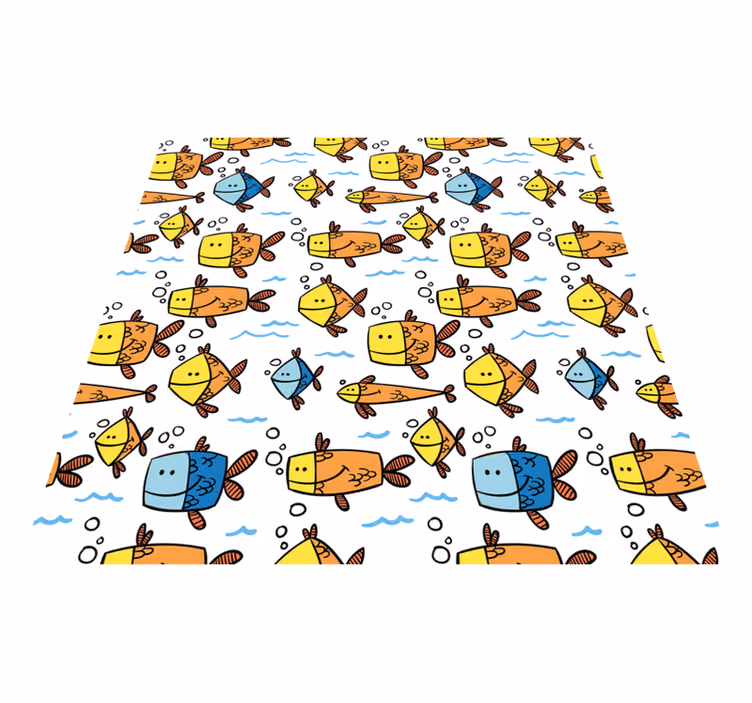 Animal vinyl carpet multicolor fish kids style - TenStickers