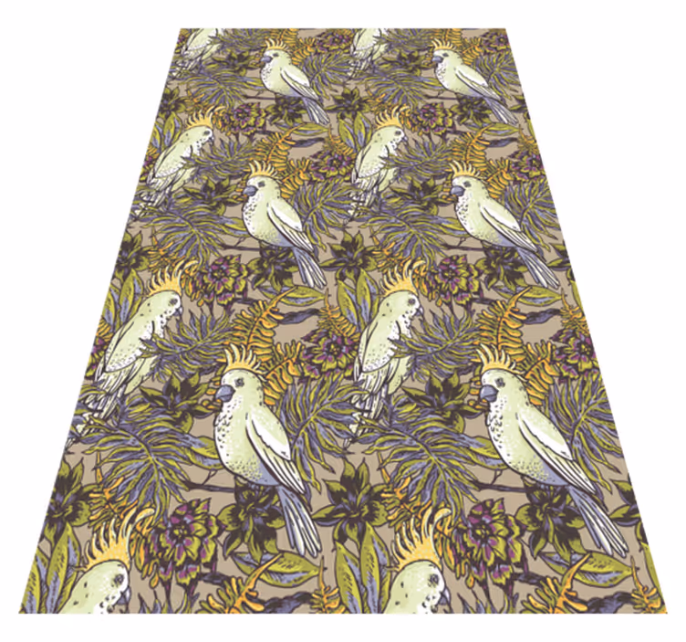 Animal vinyl carpet with amazonic parrots design - TenStickers
