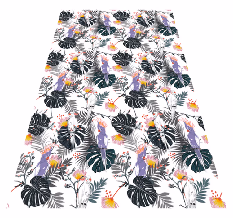 Red and purple parrots animal vinyl carpet - TenStickers