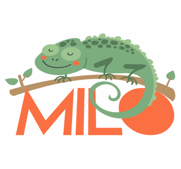 Animal vinyl carpet chameleon personalized name - TenStickers