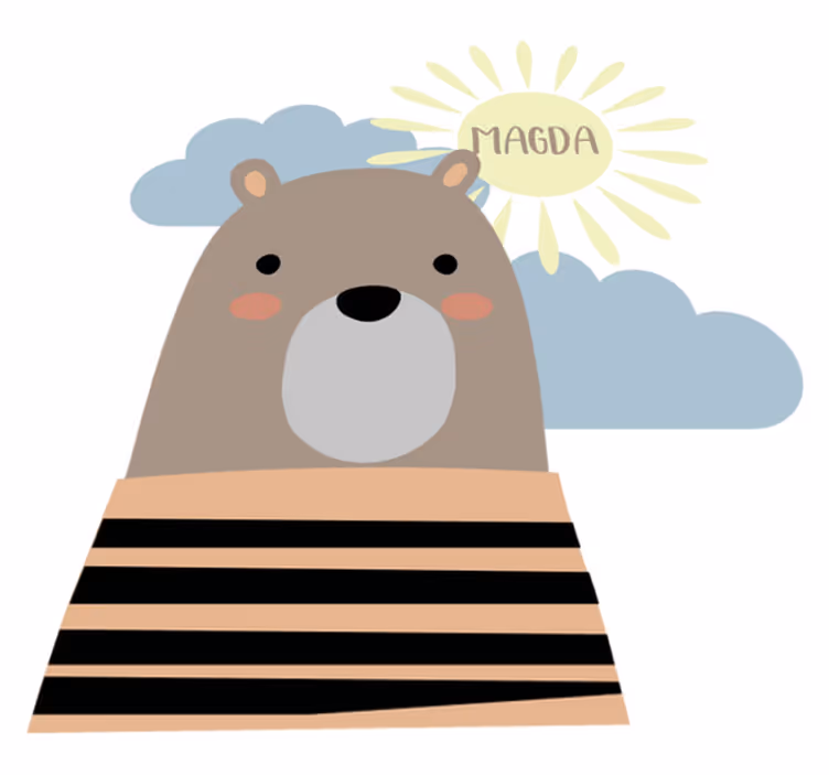 Animal vinyl carpet customisable brown bear - TenStickers