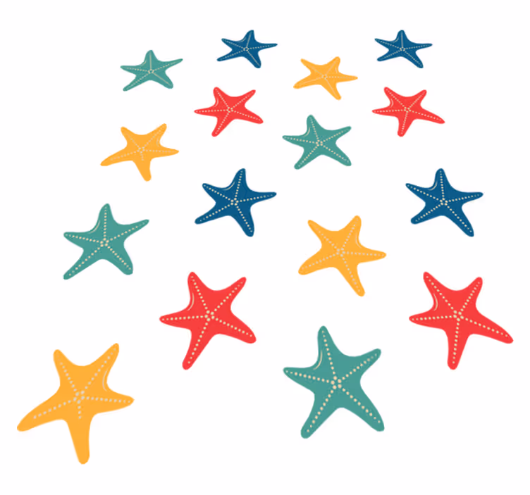 Colorful starfish animal vinyl carpet - TenStickers