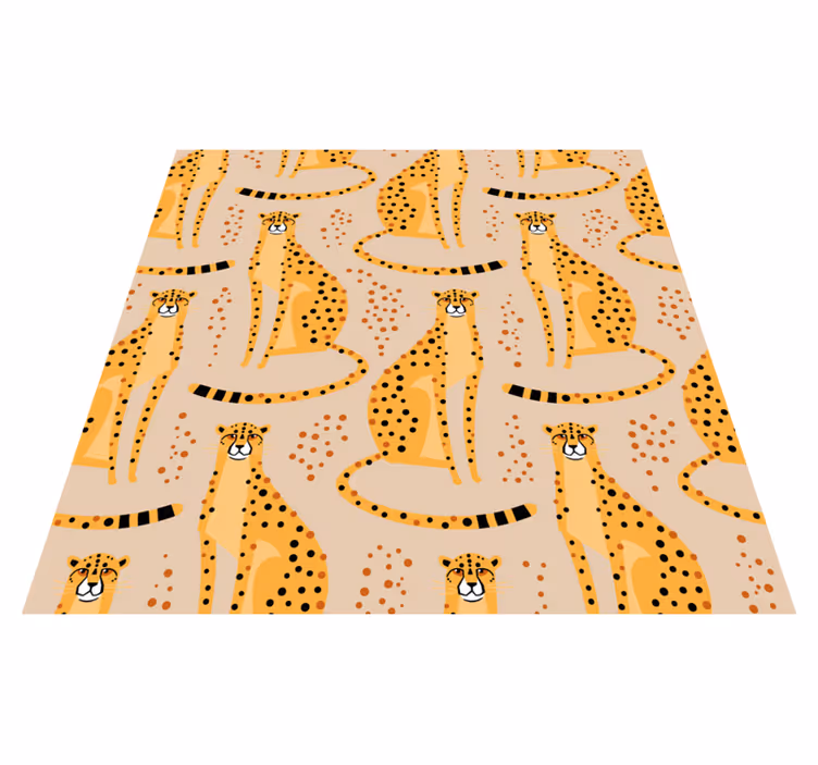 Animal vinyl carpet with leopard illustration pattern - TenStickers